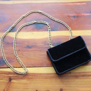 Black Velvet Mini Crossbody Bag